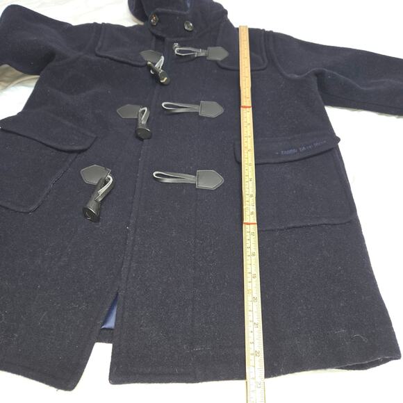 Comme Ca Du Mode Fille Wool Coat Kids 110A 4-5T Navy Hood Toggle Jacket Morandi - Picture 7 of 12